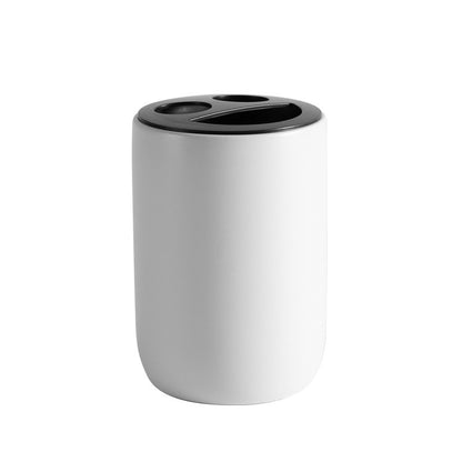 Matte Black Bathroom Accessories Set Plastic Soap Dispenser Toothbrush Holder Cup Soap Dish For Modern Bathroom Decor