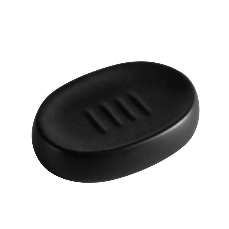 Matte Black Bathroom Accessories Set Plastic Soap Dispenser Toothbrush Holder Cup Soap Dish For Modern Bathroom Decor